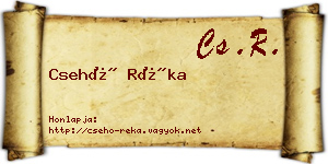 Csehó Réka névjegykártya